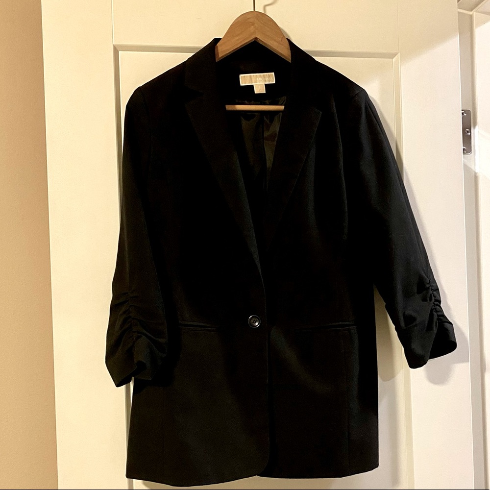 MICHAEL Michael Kors ruched-sleeve blazer; size 8